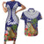 Bula Fiji Crested Iguana Couples Matching Short Sleeve Bodycon Dress and Hawaiian Shirt Tagimaucia Tapa Tribal Blue Color LT03 Blue - Polynesian Pride