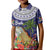 Bula Fiji Crested Iguana Kid Polo Shirt Tagimaucia Tapa Tribal Blue Color LT03 Kid Blue - Polynesian Pride