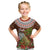 Bula Fiji Crested Iguana Kid T Shirt Tagimaucia Tapa Tribal Brown Color LT03 Brown - Polynesian Pride