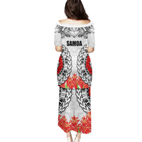 Samoa Siapo Ula Fala Family Matching Puletasi and Hawaiian Shirt With Ginger Plant White Color LT03 - Polynesian Pride