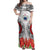 Samoa Siapo Ula Fala Off Shoulder Maxi Dress With Ginger Plant White Color LT03 Women White - Polynesian Pride