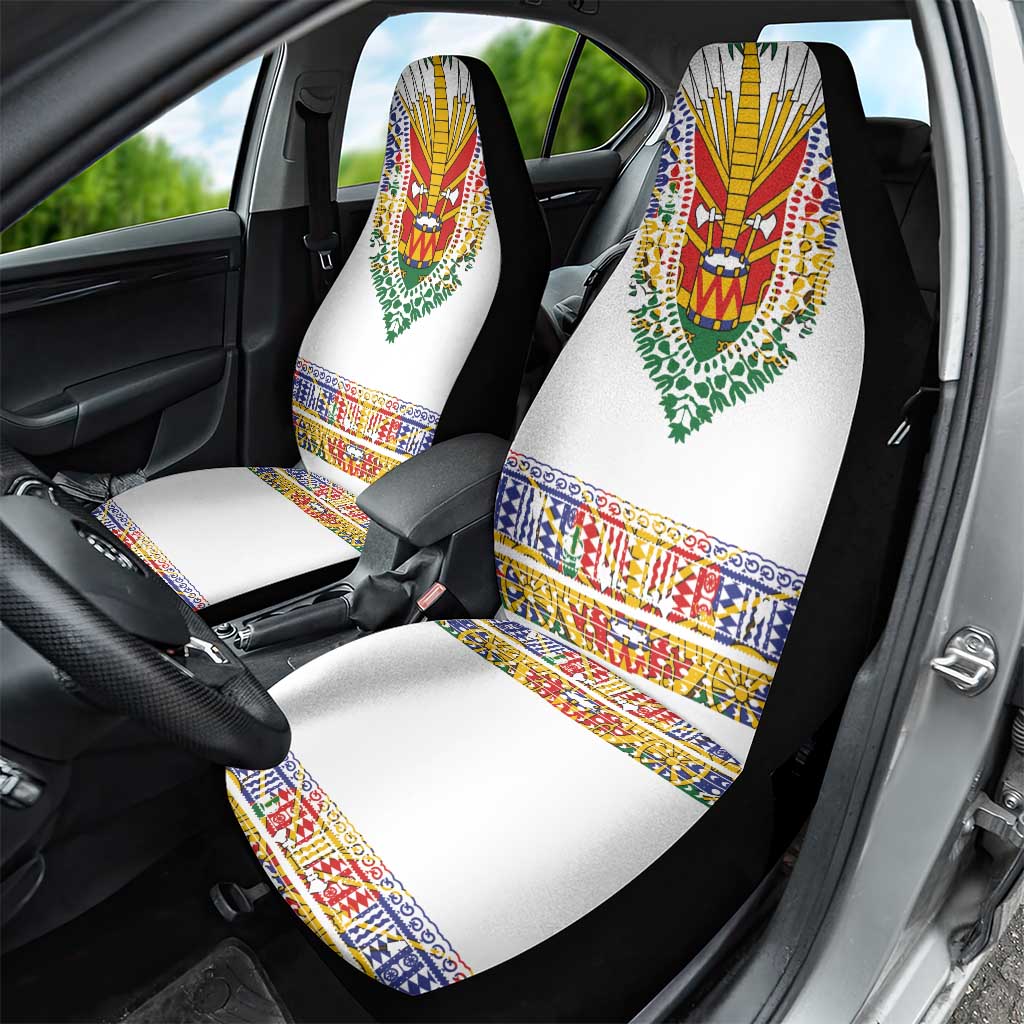 Haiti Flag Traditional Dashiki Car Seat Cover White Color - Polynesian Pride