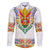 Haiti Flag Traditional Dashiki Family Matching Off The Shoulder Long Sleeve Dress and Hawaiian Shirt White Color - Polynesian Pride