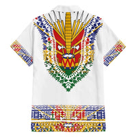 Haiti Flag Traditional Dashiki Family Matching Off Shoulder Short Dress and Hawaiian Shirt White Color - Polynesian Pride