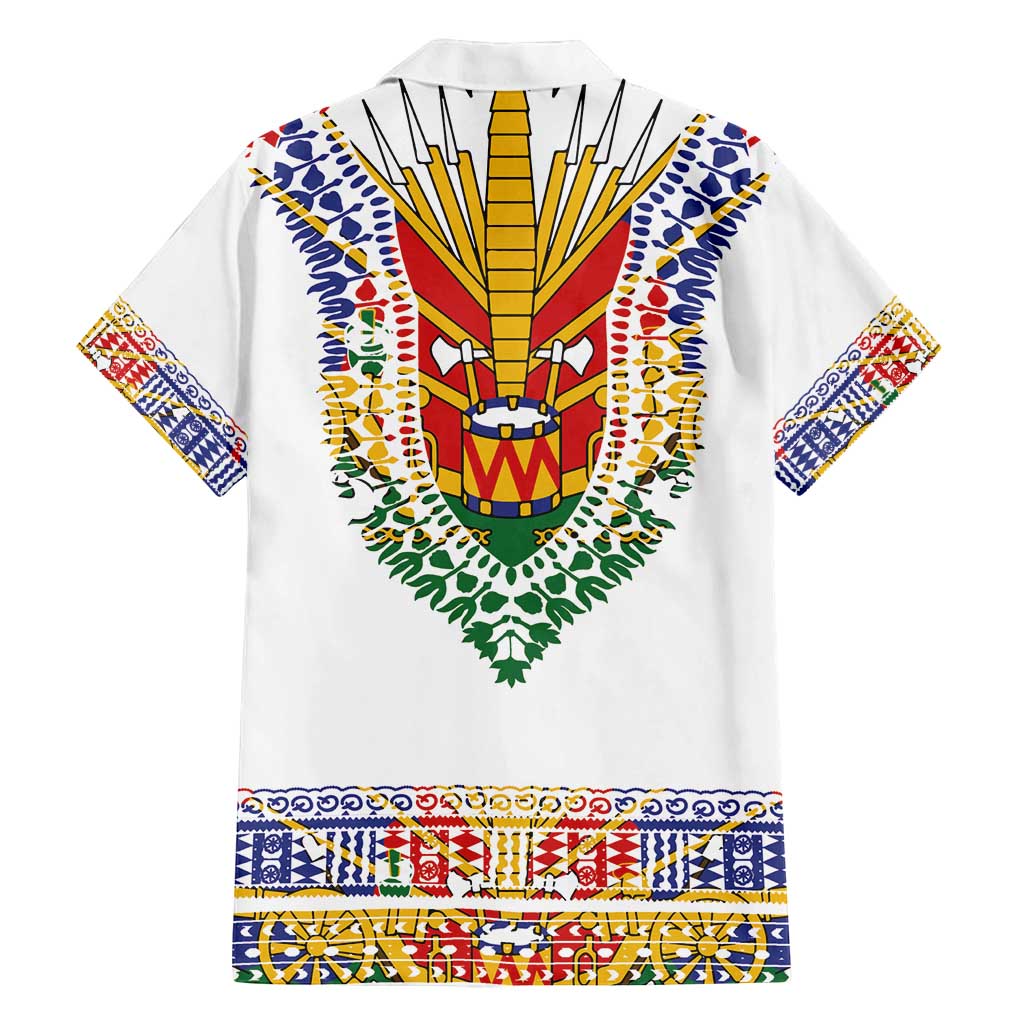 Haiti Flag Traditional Dashiki Family Matching Tank Maxi Dress and Hawaiian Shirt White Color - Polynesian Pride