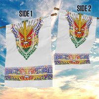 Haiti Flag Traditional Dashiki Garden Flag White Color - Polynesian Pride