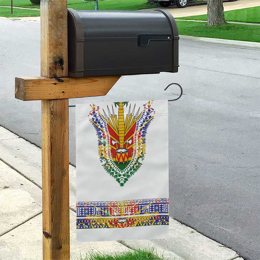 Haiti Flag Traditional Dashiki Garden Flag White Color - Polynesian Pride