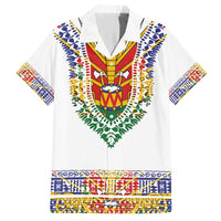 Haiti Flag Traditional Dashiki Hawaiian Shirt White Color - Polynesian Pride