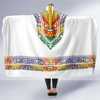 Haiti Flag Traditional Dashiki Hooded Blanket White Color - Polynesian Pride