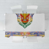 Haiti Flag Traditional Dashiki Tablecloth White Color LT03 White - Polynesian Pride