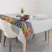 Haiti Flag Traditional Dashiki Tablecloth White Color LT03 - Polynesian Pride