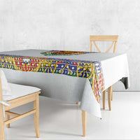 Haiti Flag Traditional Dashiki Tablecloth White Color LT03 - Polynesian Pride