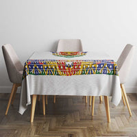 Haiti Flag Traditional Dashiki Tablecloth White Color LT03 - Polynesian Pride