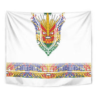 Haiti Flag Traditional Dashiki Tapestry White Color - Polynesian Pride
