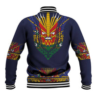 Haiti Flag Traditional Dashiki Baseball Jacket Black Color - Polynesian Pride