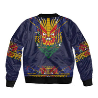 Haiti Flag Traditional Dashiki Bomber Jacket Black Color LT03 - Polynesian Pride