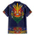 Haiti Flag Traditional Dashiki Family Matching Off The Shoulder Long Sleeve Dress and Hawaiian Shirt Black Color - Polynesian Pride