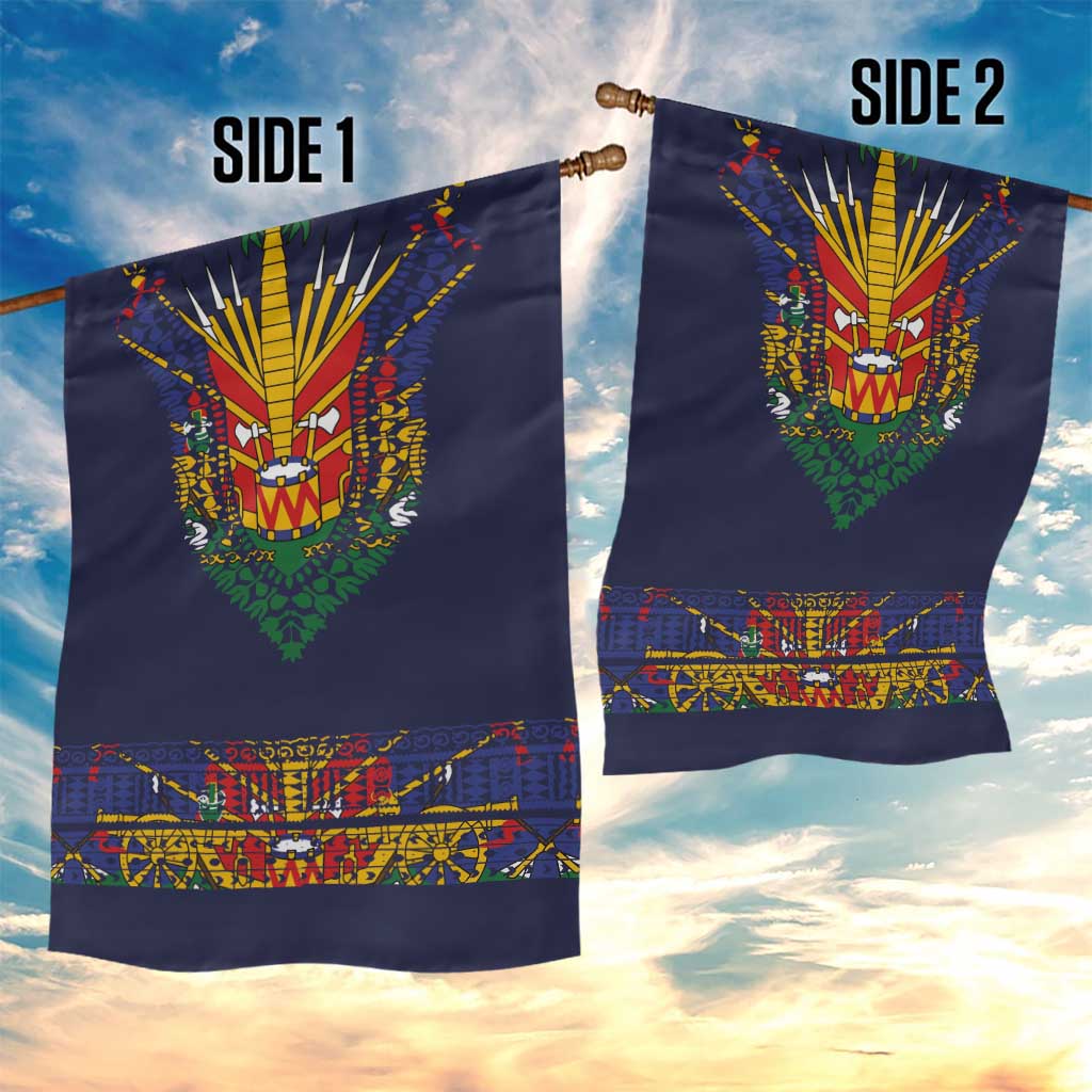 Haiti Flag Traditional Dashiki Garden Flag Black Color - Polynesian Pride