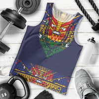 Haiti Flag Traditional Dashiki Men Tank Top Black Color - Polynesian Pride