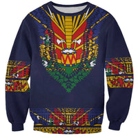 Haiti Flag Traditional Dashiki Sweatshirt Black Color - Polynesian Pride