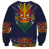 Haiti Flag Traditional Dashiki Sweatshirt Black Color - Polynesian Pride