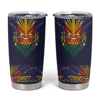 Haiti Flag Traditional Dashiki Tumbler Cup Black Color - Polynesian Pride