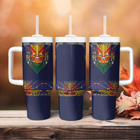 Haiti Flag Traditional Dashiki Tumbler With Handle Black Color LT03 - Polynesian Pride