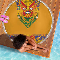 Haiti Flag Traditional Dashiki Beach Blanket Yellow Color - Polynesian Pride