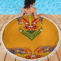 Haiti Flag Traditional Dashiki Beach Blanket Yellow Color - Polynesian Pride