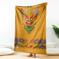 Haiti Flag Traditional Dashiki Blanket Yellow Color - Polynesian Pride