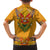 Haiti Flag Traditional Dashiki Family Matching Off The Shoulder Long Sleeve Dress and Hawaiian Shirt Yellow Color - Polynesian Pride