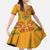 Haiti Flag Traditional Dashiki Family Matching Off The Shoulder Long Sleeve Dress and Hawaiian Shirt Yellow Color - Polynesian Pride