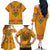 Haiti Flag Traditional Dashiki Family Matching Off The Shoulder Long Sleeve Dress and Hawaiian Shirt Yellow Color - Polynesian Pride