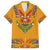 Haiti Flag Traditional Dashiki Family Matching Off The Shoulder Long Sleeve Dress and Hawaiian Shirt Yellow Color - Polynesian Pride