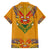 Haiti Flag Traditional Dashiki Family Matching Off The Shoulder Long Sleeve Dress and Hawaiian Shirt Yellow Color - Polynesian Pride