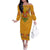 Haiti Flag Traditional Dashiki Family Matching Off The Shoulder Long Sleeve Dress and Hawaiian Shirt Yellow Color - Polynesian Pride