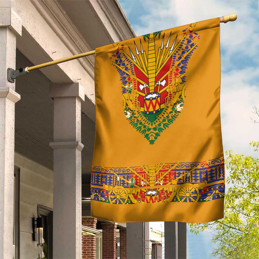 Haiti Flag Traditional Dashiki Garden Flag Yellow Color - Polynesian Pride