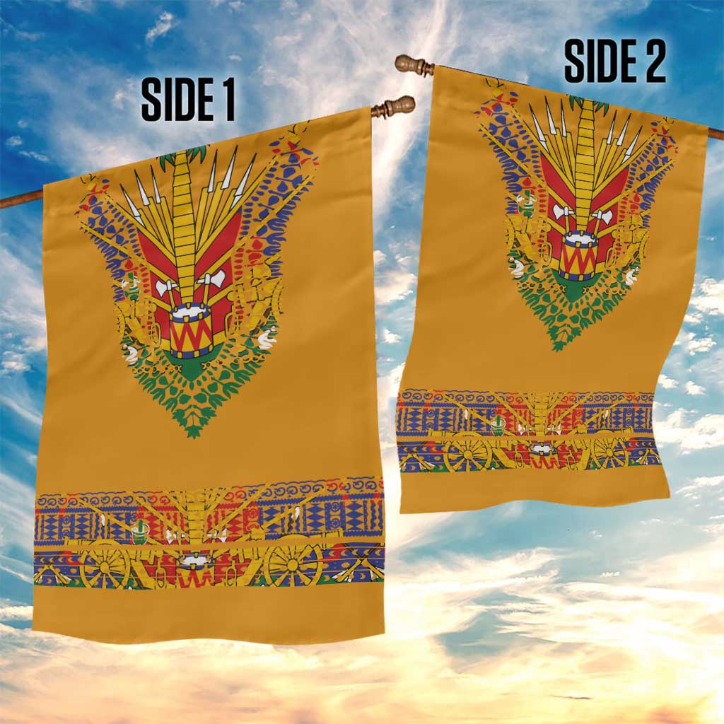 Haiti Flag Traditional Dashiki Garden Flag Yellow Color - Polynesian Pride