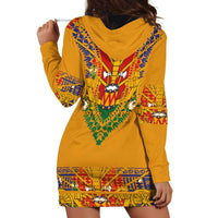 Haiti Flag Traditional Dashiki Hoodie Dress Yellow Color - Polynesian Pride