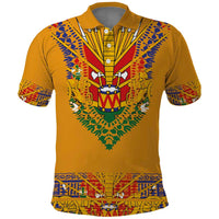 Haiti Flag Traditional Dashiki Polo Shirt Yellow Color - Polynesian Pride