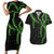 Hawaii Maile Lei Couples Matching Short Sleeve Bodycon Dress and Hawaiian Shirt Aloha Black Color