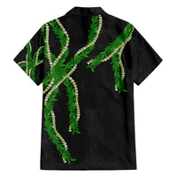 Hawaii Maile Lei Family Matching Puletasi and Hawaiian Shirt Aloha Black Color
