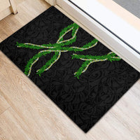 Hawaii Maile Lei Rubber Doormat Aloha Black Color