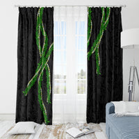Hawaii Maile Lei Window Curtain Aloha Black Color