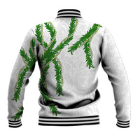 Hawaii Maile Lei Baseball Jacket Aloha White Color