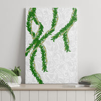 Hawaii Maile Lei Canvas Wall Art Aloha White Color