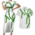 Hawaii Maile Lei Couples Matching Short Sleeve Bodycon Dress and Hawaiian Shirt Aloha White Color