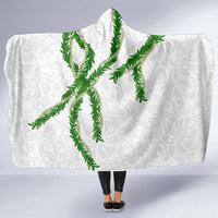 Hawaii Maile Lei Hooded Blanket Aloha White Color