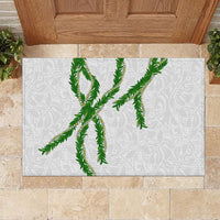 Hawaii Maile Lei Rubber Doormat Aloha White Color