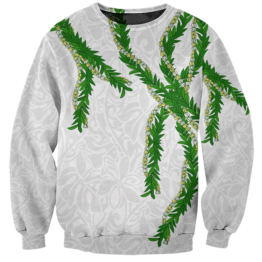 Hawaii Maile Lei Sweatshirt Aloha White Color